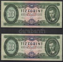 1962. 10Ft (2x) egymásutáni sorszámokkal T:II Csak egyszer hajtva!