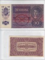 1915. 10K piros "Deutschösterreich" fny-sal T:II Csak egyszer hajtva, 1923. 100K T:II Csak...