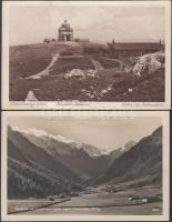 2 db régi osztrák városképes lap:  	 Gschnitz, Hochschneeberg, Elisabethkirche, Station der Zahnradbahn / 2 old Austrian postcards