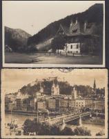 2 db régi osztrák városképes lap: Salzburg, Mürzsteg / 2 old Austrian postcards