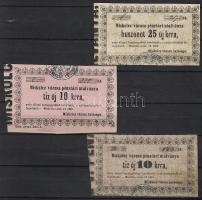 Miskolc 1860. 10Kr T:I+, 10Kr más típusban T:II/III + 25Kr T:II