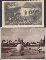 1 db régi Róma városképes lap és 1 db régi katonai motívum lap / 1 old Rome postcard and 1 old motive card, soldiers