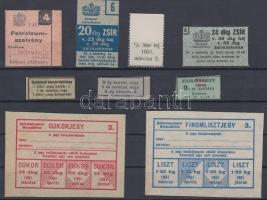 1946. "Nagy-Budapesti Pótjegy irodai munkások részére" + 9db klf ételjegy T:vegyes