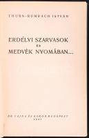 Thurn-Rumbach István: Erdélyi szarvasok és medvék nyomában... Bp. 1941. Vajna és Bokor. 225p. Kiadói vászonkötésben. (gerincen apró hibák) 38x46 cm.