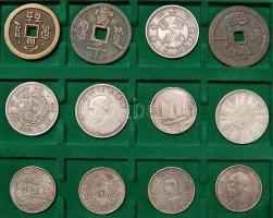 Kína Császárság/Köztársaság érdekes gyűjtemény, benne nagyértékű pénzek hamisítványai, össz. 48db, 2...