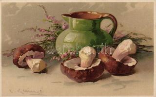 Mushrooms 'Meissner & Buch Köstlicher Fund für Auge und Mund Serie 1405' litho s: C. Klein