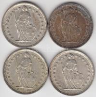 Svájc 1959/62/63/65. 1/2Fr Ag 4db T:2
Switzerland 1959/62/63/65. 1/2 Franc Ag 4pcs C:XF