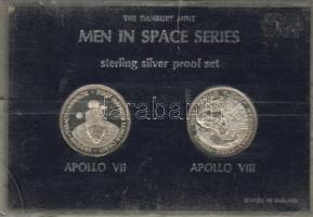 Nagy-Britannia 1968. "Apollo VII-Apollo VIII" 2 klf emlékveret Ag, 41,8g T:PP eredeti plasztikcsomagolásban