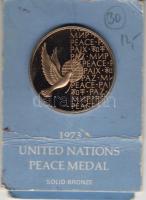 USA 1973. "ENSZ-Béke" aranyozott Br T:PP eredeti csomagolásban