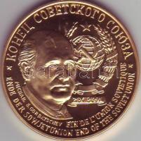 1991. "Vége a Szovjetuniónak-Gorbacsov" aranyozott fém emlékérem T:BU