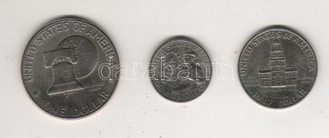 USA 1976. "1776-1976" 1/4$, 1/2$, 1$ T:2