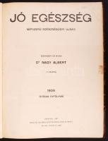 1906-1959 Jó egészség népszerű egészségügyi újság. szerk: Nagy Albert. 17 rajzzal. Évfolyam bekötve + fényképeszéssel kapcsolatos nyomtatványok + színházi plakát + Tibetről szóló francia könyv
