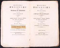 Franz Gar: Praktischer Unterricht zur verfassung eines richtigen Bauanschlages Wien, 1818. Anton Doll. Fűzve, papírborítóval 290p.