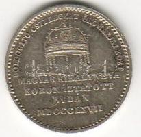1867. "Erzsébet királyné koronázása" Ag zseton T:2/3 k, kis ph