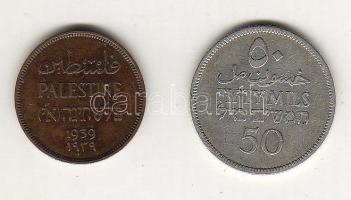 Palesztína 1939. 1F + 1927. 50F Ag T:2/3