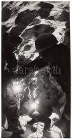 Cca 1960-1970 Ágoston István 2 db fotó barlangászokról, a Magyar Ifjúság archívumából, pecséttel jel...