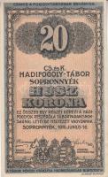 Sopronnyék/hadifogolytábor 1916. június 16. 2f + 10f + 20f "MS" + 1K + 2K + 10K + 20K mind...