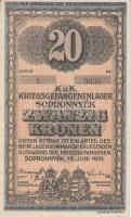Sopronnyék/hadifogolytábor 1916. június 16. 2f + 10f + 20f "MS" + 1K + 2K + 10K + 20K mind...