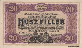 Hajmáskér/hadifogolytábor 1916. június 16. 10f + 20f + 50f + 1K + 2K + 5K + 10K mindegyik "MS&q...