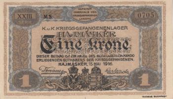 Hajmáskér/hadifogolytábor 1916. június 16. 10f + 20f + 50f + 1K + 2K + 5K + 10K mindegyik "MS&q...