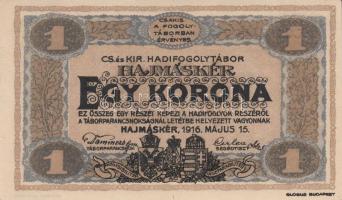 Hajmáskér/hadifogolytábor 1916. június 16. 10f + 20f + 50f + 1K + 2K + 5K + 10K mindegyik "MS&q...