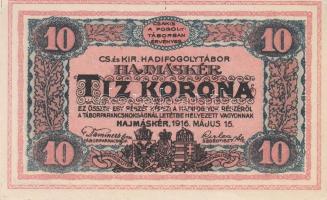 Hajmáskér/hadifogolytábor 1916. június 16. 10f + 20f + 50f + 1K + 2K + 5K + 10K mindegyik "MS&q...