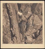 Cca 1930-1940 Hegymászó, 16x16 cm