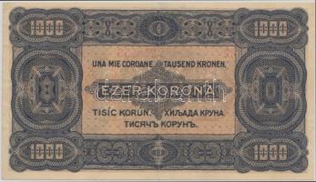 1923. 1000K T.W. nyomdahely jelöléssel és "8 FILLÉR - NYOLC FILLÉR" felülnyomással T:II