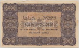 1923. 5000K T.W nyomdahely jelöléssel "40 FILLÉR NEGYVEN FILLÉR" felülbélyegzéssel T:II-