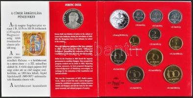 1994. 10f-200Ft 11klf darabos forgalmi sor dísztokban, benne 200Ft Ag "Deák" T:PP