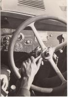 1935 Jermy László: Kormánykerék; vintage alkotás, aláírással jelzett, 16x11 cm