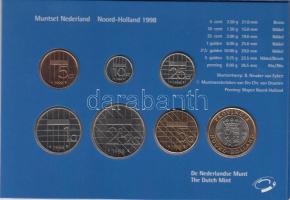 Hollandia 1998. 5c-5G 6xklf db + "Noord-Holland" emlékérem szettben T:FDC Netherlands 1998. 5 Cents - 5 Gulden 6xdiff pcs + "Noord-Holland" commemorative coin in set C:FDC Krause SS63