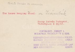 Cca 1920-1930 Kerny István (1879-1963): A zsámbéki leány nevelőintézet gazdaságtan óráján, vintage f...