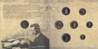 2005. 1Ft-100Ft 7klf db + 10Ft "József Attila" dísztokos szettben T:BU