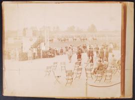 Cca 1900-1920 Budapesti lóversenypálya, a Képes Krónika archívumából, 21x26 cm, kartonra ragasztva