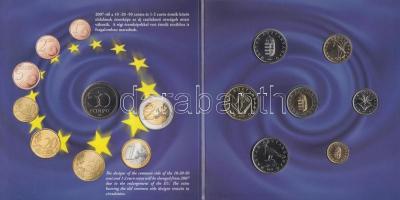 2007. 1Ft-100Ft 8klf db, dísztokos szettben, benne 50Ft "50 éves a Római Szerződés" T:BU