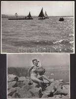 Cca 1950-1970 Balatoni fotótétel, 5db kfl méretű fénykép 13x18 és 18x24 cm-es között