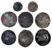 8db klf római As és Follis Br pénzek T:3-,4