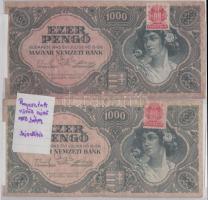 8db különféle pengő bankjegy nyomdai hibával és színeltéréssel T:vegyes