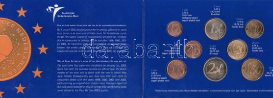 Hollandia 2002. 1c-2E 8xklf db szettben T:FDC Netherlands 2002. 1 Cent - 2 Euro 8xdiff pcs in set C:FDC