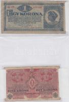 1916-23. 1K - 100K 11db klf korona albumba rendezve, közte felülbélyegzettek is T:vegyes