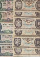 1962-89. 10Ft + 20Ft + 50Ft 11db klf Forint bankjegy T:vegyes