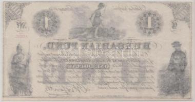 1852. 1$ "C" "Kossuth bankó" piros kézi sorszámozással T:I-(apró tűlyuk)
Hungary...