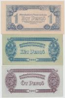 1944. 1P + 2P + 5P "A Vöröshadsereg Parancsnoksága" T:I,I-