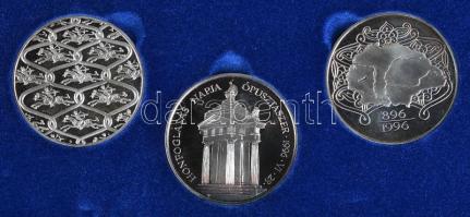 Fritz Mihály (1947-) / Szabó Géza (1939-) 1996. "A Honfoglalás Emlékére" 3db-os Ag emlékér...