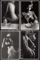 Cca 1980-1985 enyhén erotikus, szép aktfotók, 4 db 8x12 cm