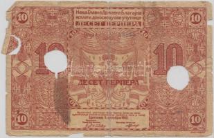 Montenegro 1912. 10P hivatalos lyukasztással T:IV R:!
Montenegro 1912. 10 Perper with official cance...