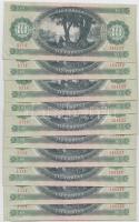 1975. 10Ft (10x) egymás utáni sorszámmal T:I
