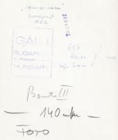 1962 Gál Imre: Épül a város, vintage alkotás a szerző pecsétjével; 23x18 cm