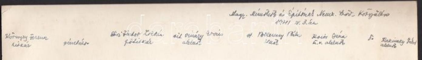 1941 A Magyar Mérnökök és Építészek Nemzeti Szövetségének közgyűlése, feliratozva, kik láthatók a ké...